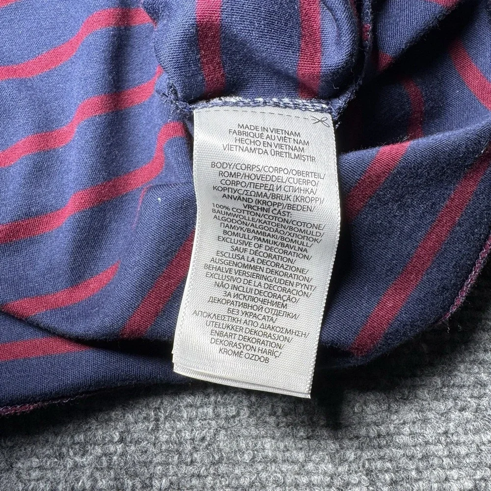 Polo Ralph Lauren Classic Fit Striped Long Sleeve T-Shirt Navy Red Men Large